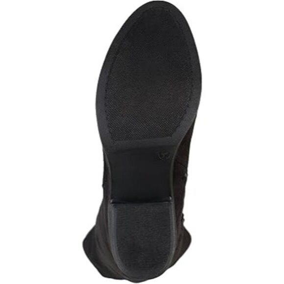 Brinley&Co Women's Over The Knee Boot Faux Suede Block Heel Zip Detail Black 7R - Picture 4 of 5